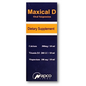 MAXICAL D ( CALCIUM + MAGNESIUM + VITAMIN D3 ) ORAL SUSPENSION 120 ML